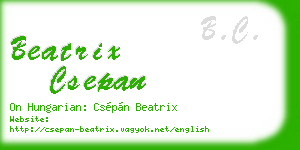 beatrix csepan business card