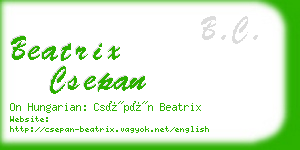 beatrix csepan business card